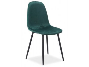 Jídelní čalouněná židle FOX VELVET zelená/černá