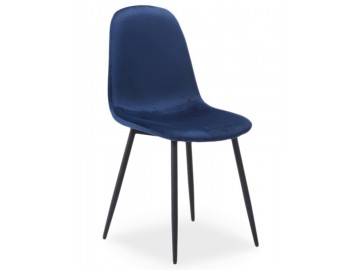 Jídelní čalouněná židle FOX VELVET modrá/černá