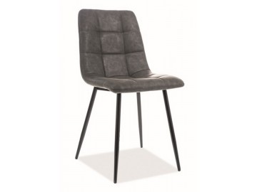 Jídelní čalouněná židle LOOK ekokůže šedá/černá