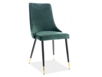 Jídelní čalouněná židle PIANO velvet zelená/černá/zlatá