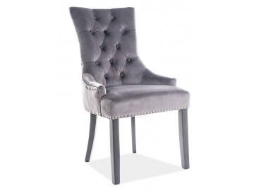 Jídelní čalouněná židle EDWARD VELVET šedá/černá