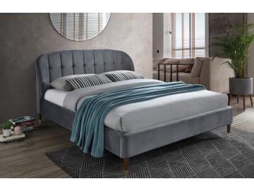 Čalouněná postel LIGURIA VELVET 160x200 šedá