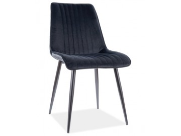 Jídelní čalouněná židle PIKI velvet černá/černá mat