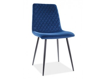 Jídelní čalouněná židle ILJA VELVET granátově modrá/černá
