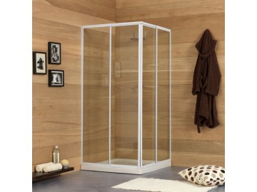 Valentina ERICE sprchový kout 80-90x80-90 cm bílý rám čiré sklo