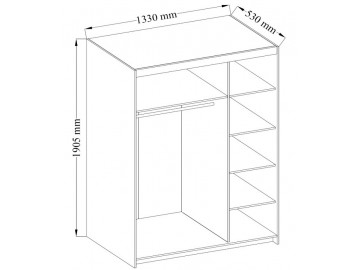 Šatní skříň ELINA 3D bílá