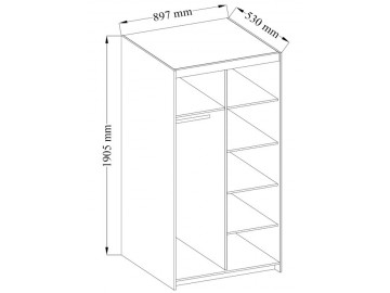 Šatní skříň ELINA 2D dub lefkas