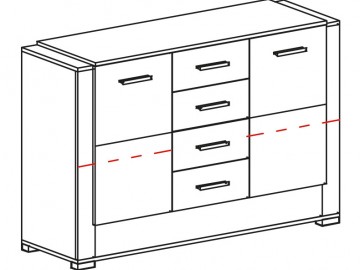 Komoda CARMELO C16 sonoma/bílá lesk