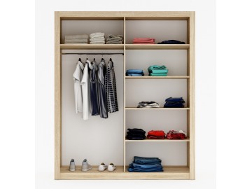 Šatní skříň IDEA 03 sonoma zrcadlo 180 cm
