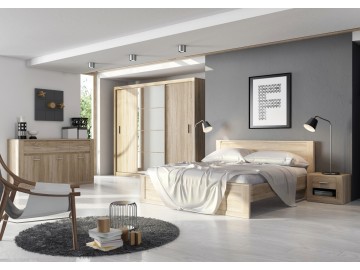 Šatní skříň IDEA dub sonoma zrcadlo 250 cm