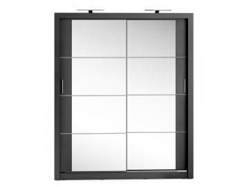 Šatní skříň 03 ARTI 180 černá zrcadlo