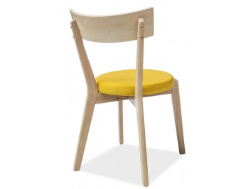 Jídelní čalouněná židle NELSON žlutá/dub medový