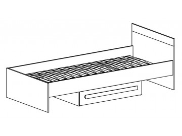 Postel 90x200 cm GYT 12 antracit/bílá/zelená