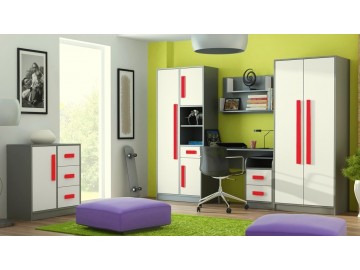 Kontejner k prac. stolu GYT 9 antracit/b&iacute;l&aacute;/červen&aacute;