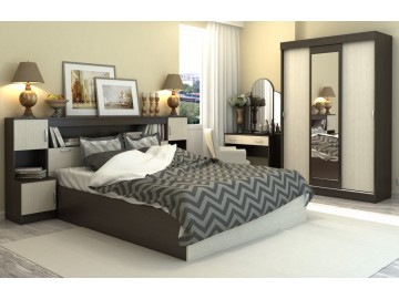 Šatní skříň BASIA 3D WK-551 se zrcadlem belfort/wenge