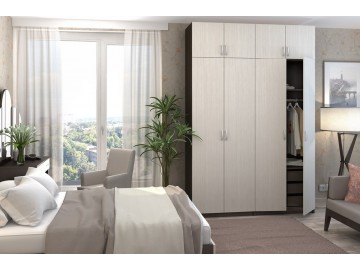 Šatní skříň BASIA 3D WK-551 se zrcadlem belfort/wenge