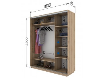 Šatní skříň VERA 180 jasan/F-2976
