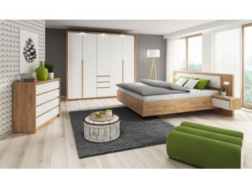 Šatní skříň XELO 140 LED kraft/bílá