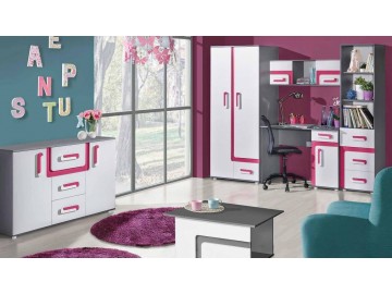 Tv stolek APETTITA 17 antracit/růžová