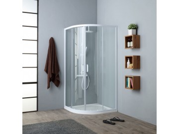 Valentina VENERE oblý sprchový kout 80x80 cm bílý rám čiré sklo