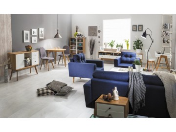 Stolek SCANDIC S3 bílá/dub