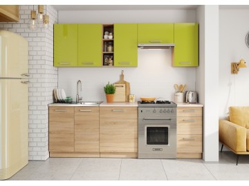 W40 horní skříňka LENA pravá sonoma/zelený lesk