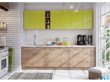 W40 horní skříňka LENA pravá sonoma/zelený lesk
