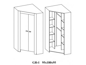GRAFI GR-01 šatní skříň rohová