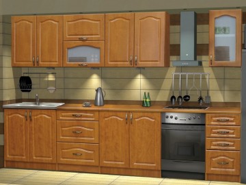 W40WP/120 vitrína na prac. desku PREMIUM de LUX olše čiré sklo
