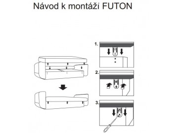 Rozkl. pohovka VERONA 12 černá s potiskem