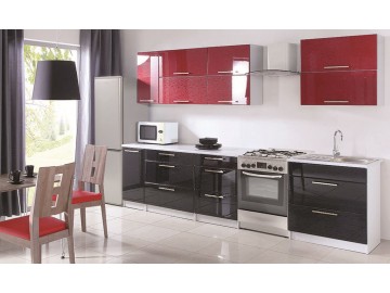 W40WP/120 h. vitrína 1-dvéřová FLOWERS červená mraž. sklo