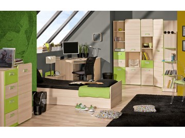 LIMO L13 postel s úložným prostorem zelená