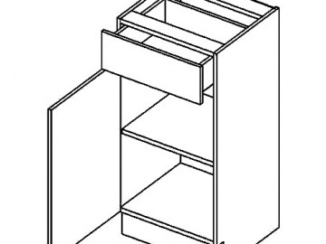 D40/S1 d. skříňka se zás. levá MORENO LUX antracit lesk
