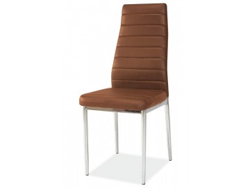 Jídelní čalouněná židle HRON-261 hnědá/chróm