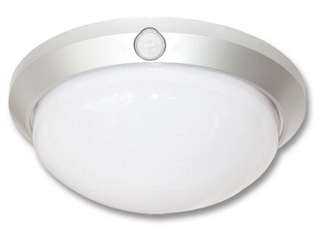 Ecolite W121-STR Stropní sv. s čidlem, stribrné, IP44, max 60W