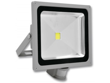 Ecolite RLEDF03-50W/PIR/3500 LED reflektor s PIR, COB, 50W, 3500K, IP44, šedý