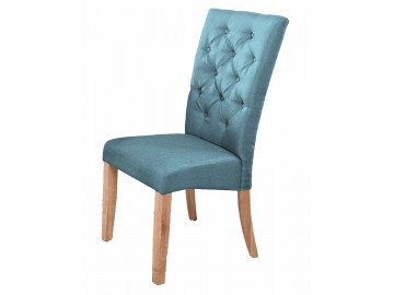 Jídelní čalouněná židle ATHENA modrá/dub natural