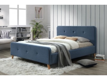 Čalouněná postel MALMO 140x200 denim