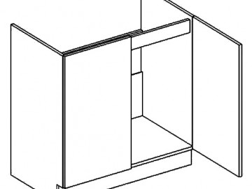 D80ZL d. skříňka pod dřez PAULA bílá mat