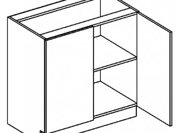D80 d. skříňka 2-dveřová PAULA bílá mat