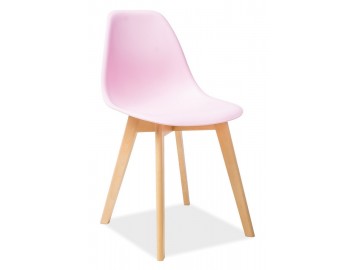Jídelní židle MORIS růžová/buk