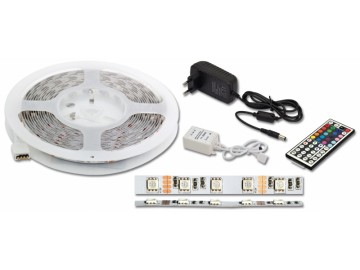 Ecolite LED páska DX-SMD5050-RGB/1,5M LED set vč.adpt., 60xSMD/m, 1.5m, 14.4W/