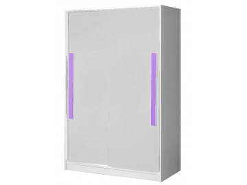 Šatní skříň s posuv. dveřmi GULLIWER 12 bílá lesk/fialová