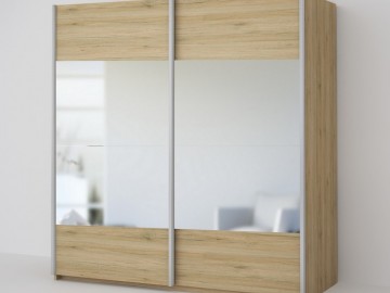 ECO 200 2D2L šatní skříň se zrcadlem sonoma