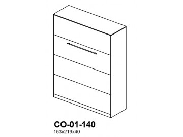 Vysoká výklopná postel 140 CONCEPT CO-01