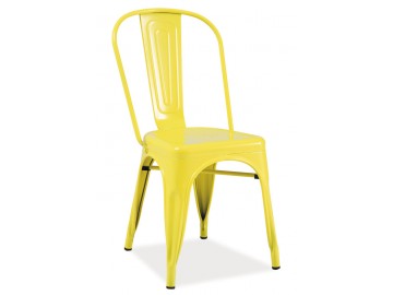 Jídelní kovová židle LOFT žlutá