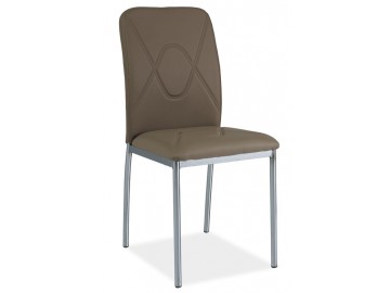 Jídelní čalouněná židle H-623 tmavě béžová/chrom