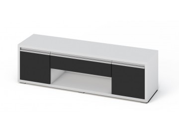 Televizní stolek SOLETO bílá/černý lesk