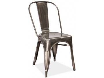 Jídelní kovová židle LOFT ocel kartáčovaná