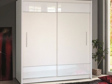 Šatní skříň TOKYO 6 bílé sklo